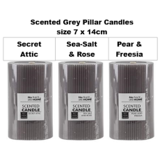 Scented Grey Pillar Candle